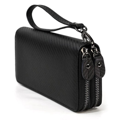 Men's Vintage Double Leather Clutch Bag