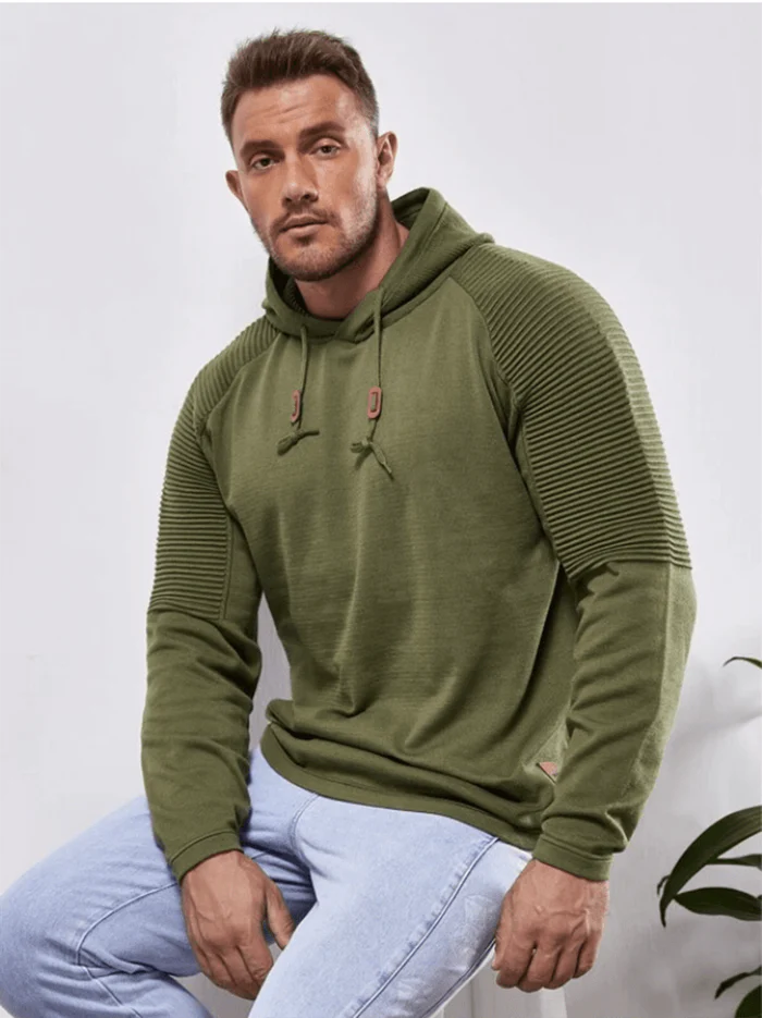 Solid Color Casual Male Long Sleeve Hoodie