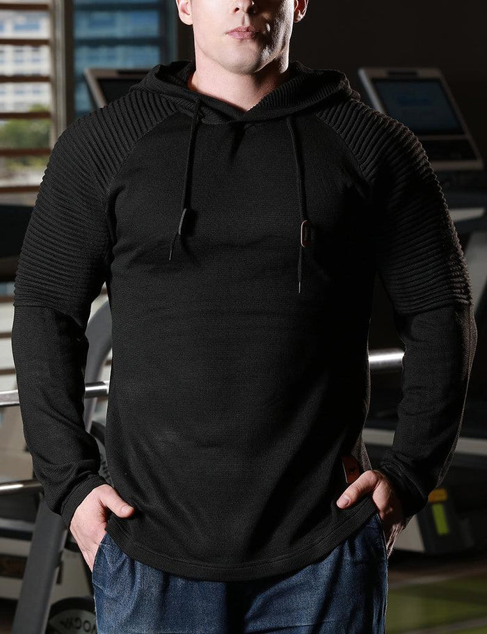 Solid Color Casual Male Long Sleeve Hoodie