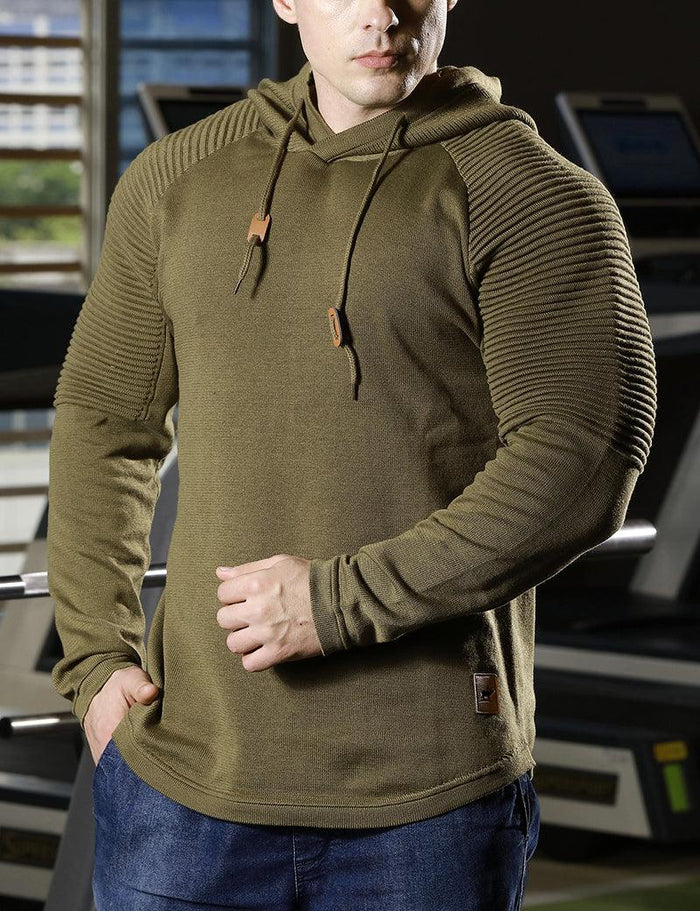 Solid Color Casual Male Long Sleeve Hoodie